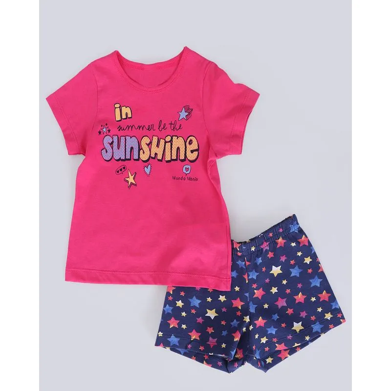 Conjunto Bebê Estampa Sun Shine Rosa 2