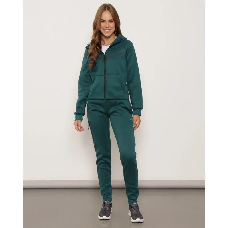 Conjunto Moletom Feminino Fitness Fitter Verde GG