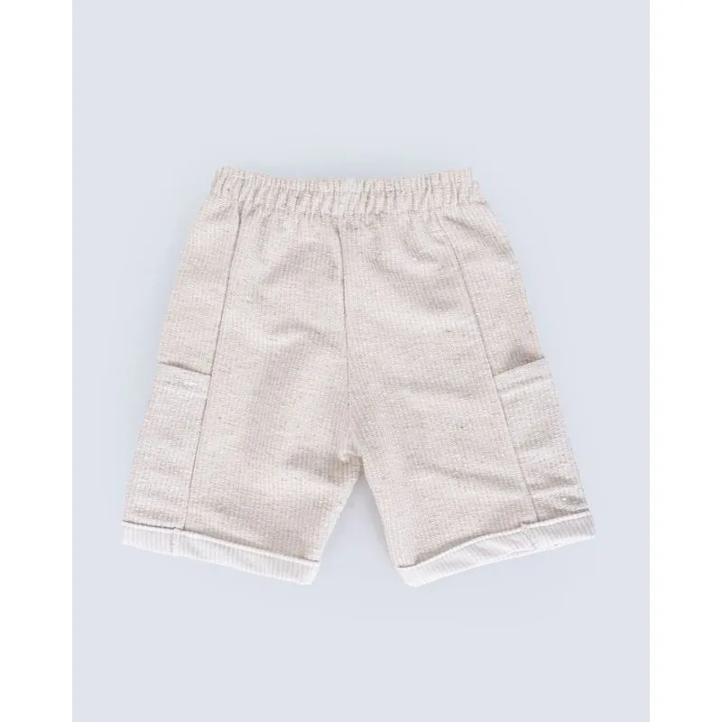 Bermuda Bebê Bolso Bege 3