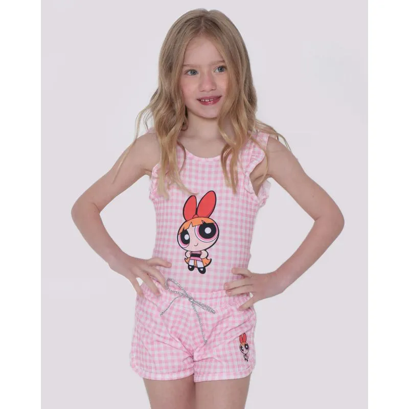 Body Infantil Meninas Super Poderosas Rosa 4