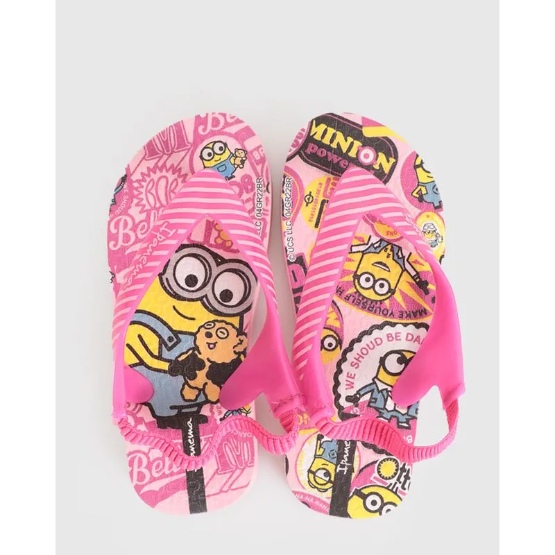 Chinelo Ipanema Bebê Estampa Minions Rosa 23/24