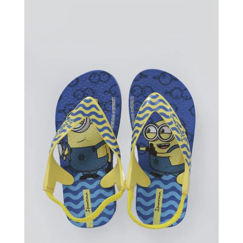 Chinelo Ipanema Bebê Elástico Minions Azul 22