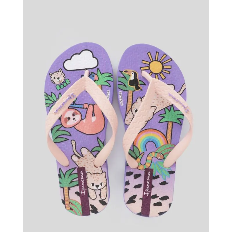 Chinelo Ipanema Infantil Bichinhos Lilás 31/32