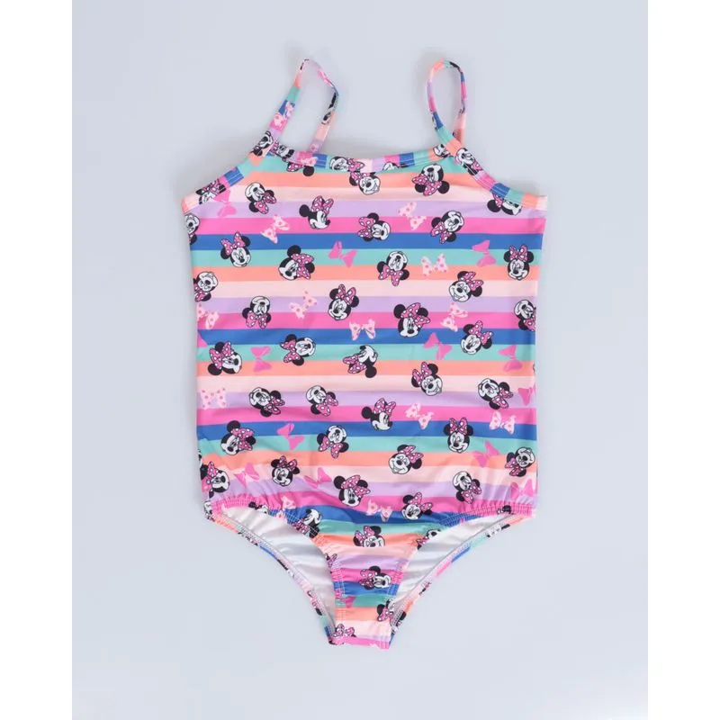 Maiô Infantil Minnie Mouse Disney Listrado Rosa 8