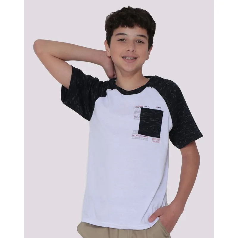Camiseta Juvenil Manga Haglan Flamê Branca 12