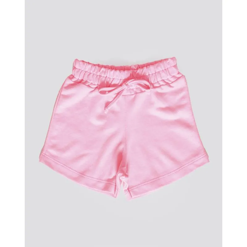 Short Bebê Moletinho Curto Com Cordão Rosa 2
