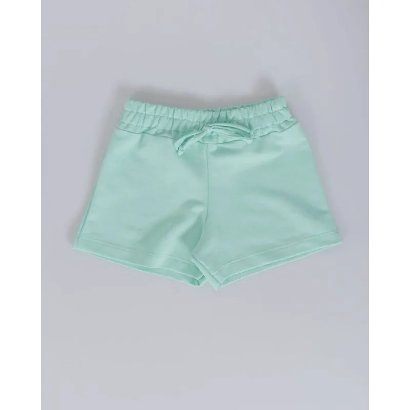 Short Moletinho Bebê Elástico Verde Claro 1