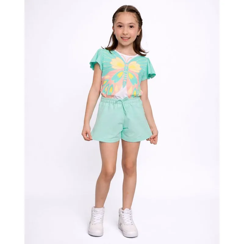 Short Infantil Moletinho Curto Verde 8