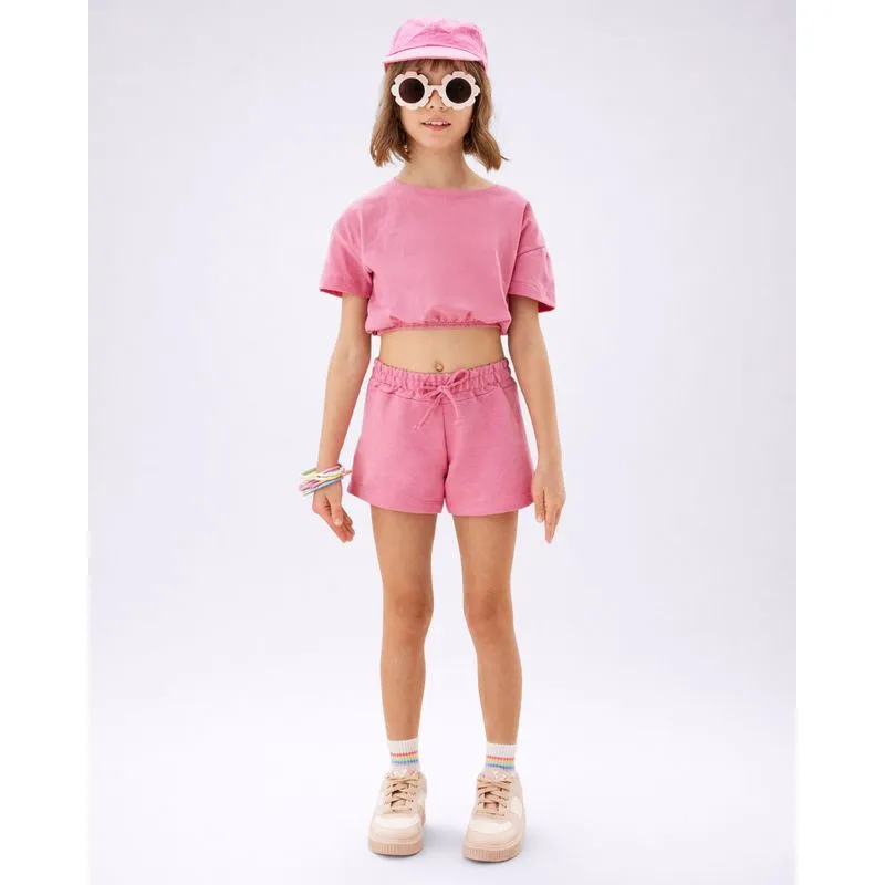 Short Infantil Moletinho Básico Rosa 6