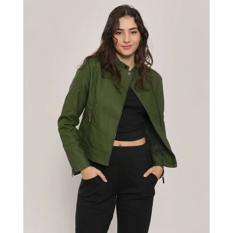 Jaqueta Feminina Sintética Verde M