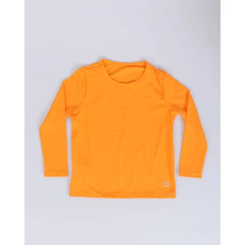 Camiseta Bebê Manga Longa Com Proteção UV Laranja 1