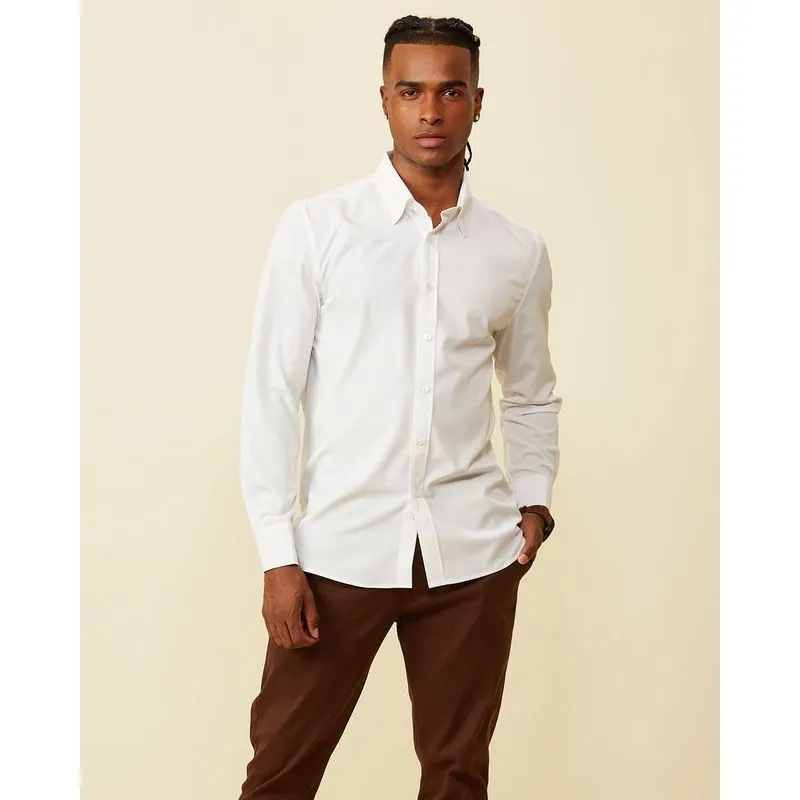 Camisa Masculina Social Manga Longa Branca 6