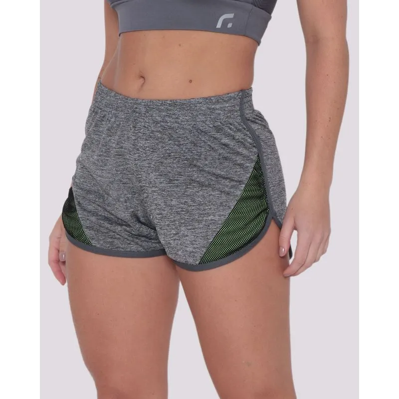 Short Feminino Fitness Boxer Cinza P