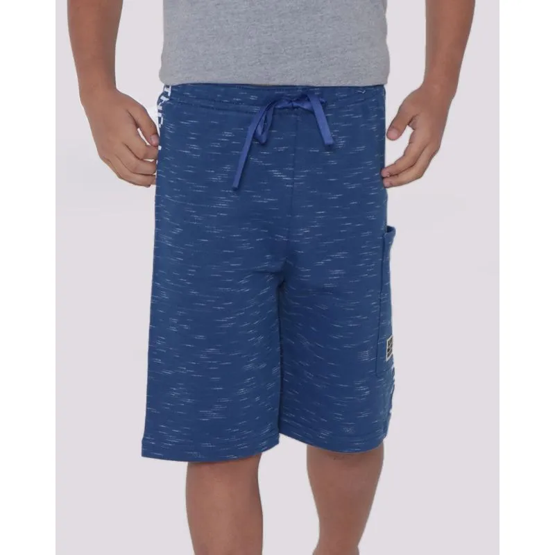 Bermuda Infantil Moletom Flamê Bolso Cargo Azul 4