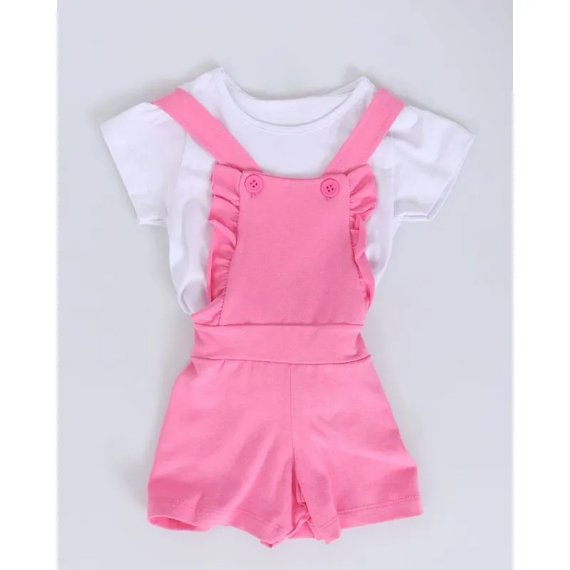 Conjunto Bebê Jardineira Branca 1