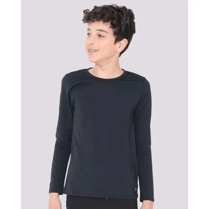 Camiseta Juvenil Manga Longa Com Proteção UV Preta 10