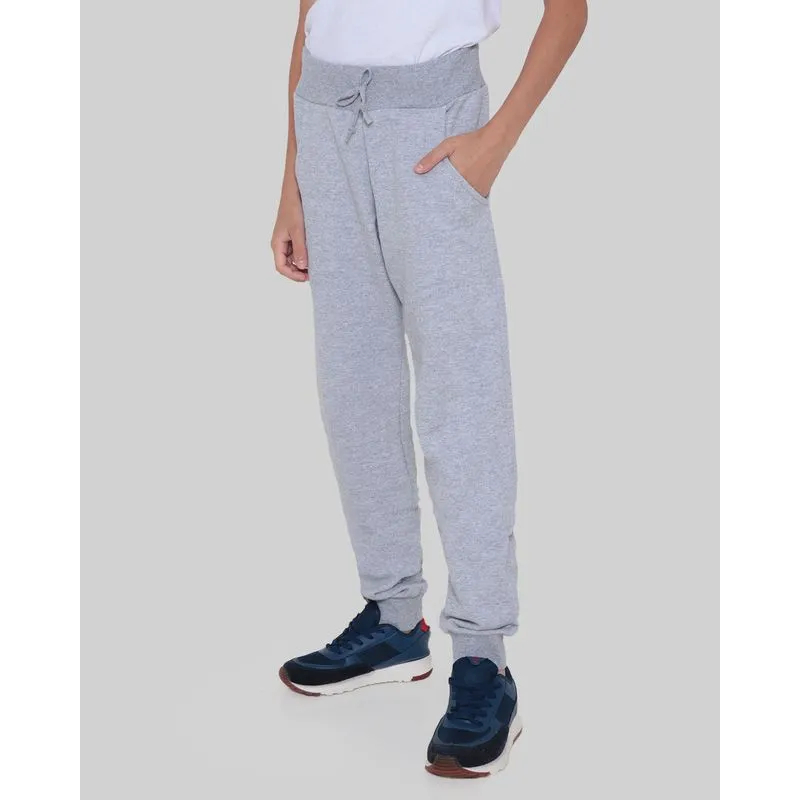 Calça Juvenil Moletom Jogger Mescla Cinza 12