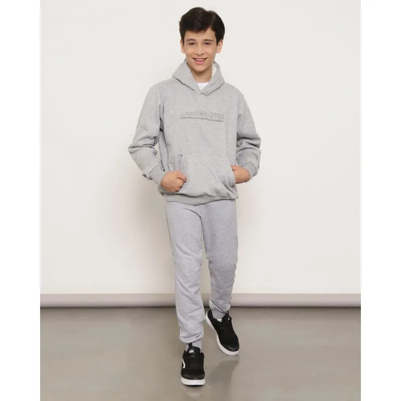 Calça Juvenil Moletom Jogger Cinza 16