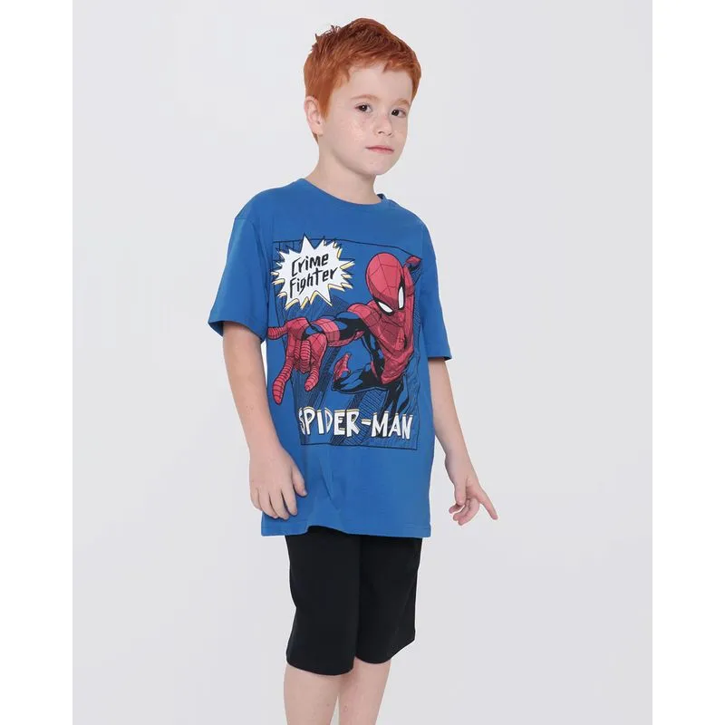 Conjunto Infantil Estampa Homem Aranha Marvel Azul 10