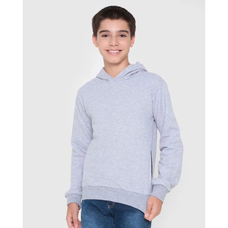 Blusão Juvenil Moletom Básico Mescla Claro 14