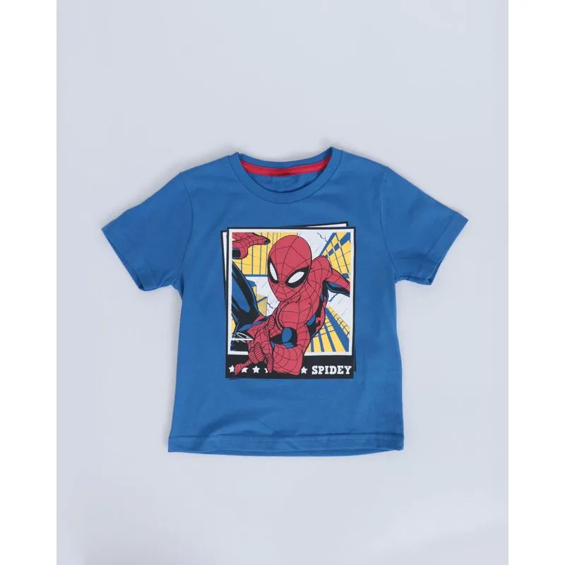 Camiseta Bebê Algodão Marvel Homem Aranha Azul 2
