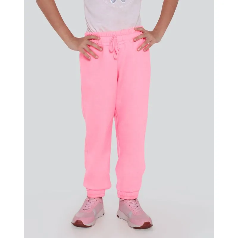 Calça Moletom Infantil Jogger Neon Rosa 8