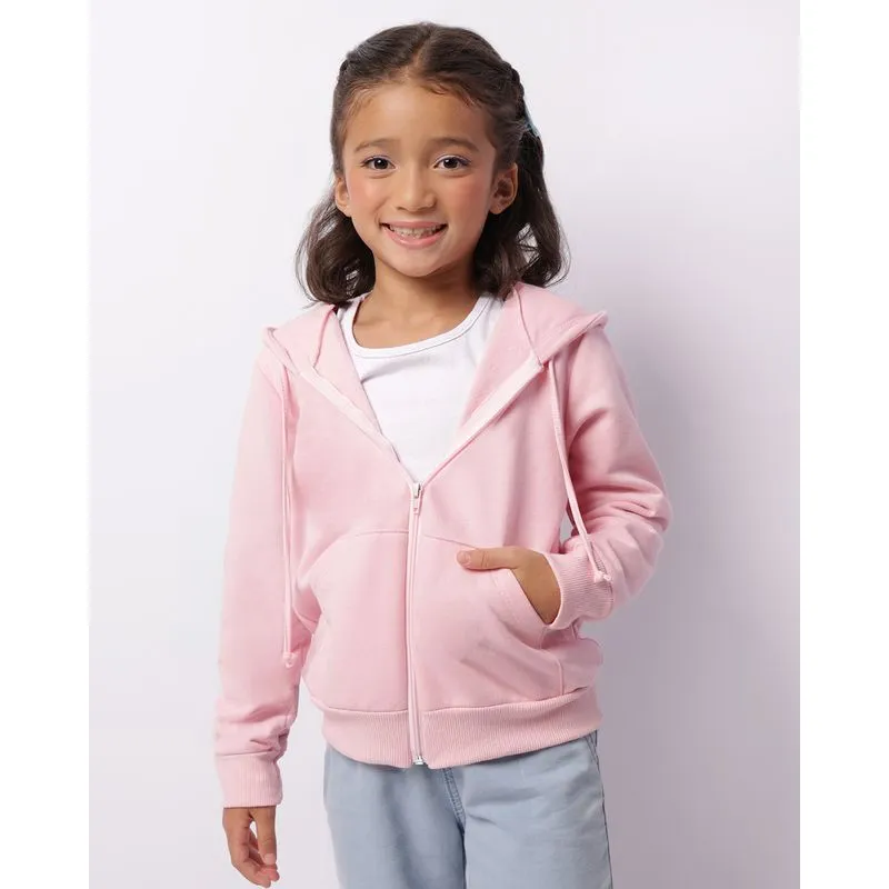 Jaqueta Moletom Infantil Peluciada Capuz Rosa 6