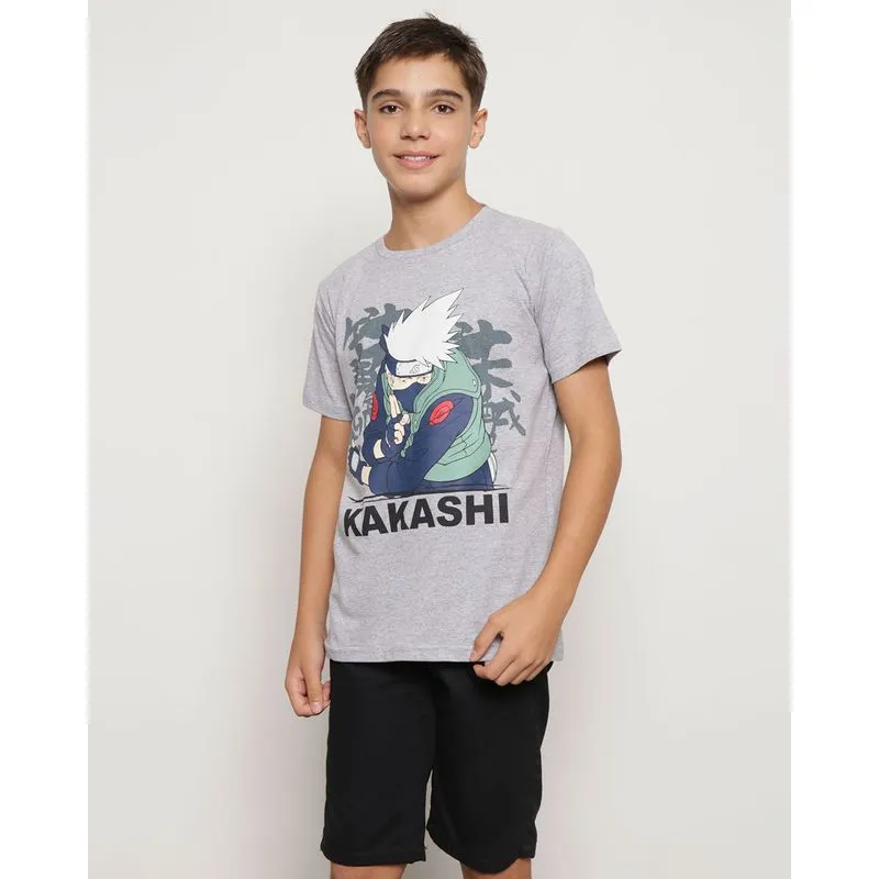 Camiseta Juvenil Naruto Cinza 16