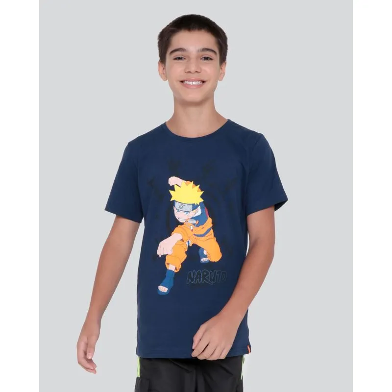 Camiseta Juvenil Naruto Marinho 12