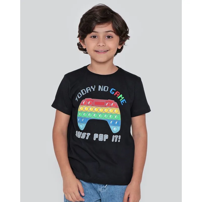 Camiseta Infantil Estampa Pop It Preta 10