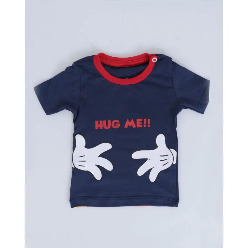 Camiseta Bebê Estampa Frente E Costas Disney Mickey Marinho P