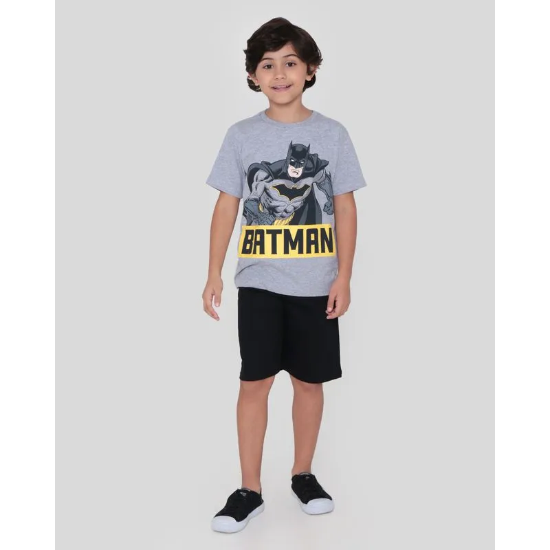 Conjunto Infantil Estampa Batman Liga Da Justiça Cinza Claro 8