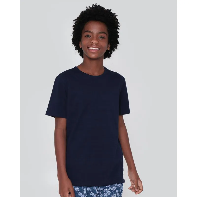 Camiseta Juvenil Listra Maquinetada Marinho 12