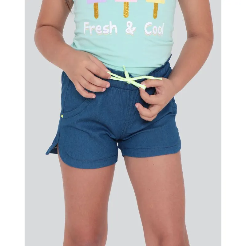 Short Jeans Infantil Cordão Azul 4