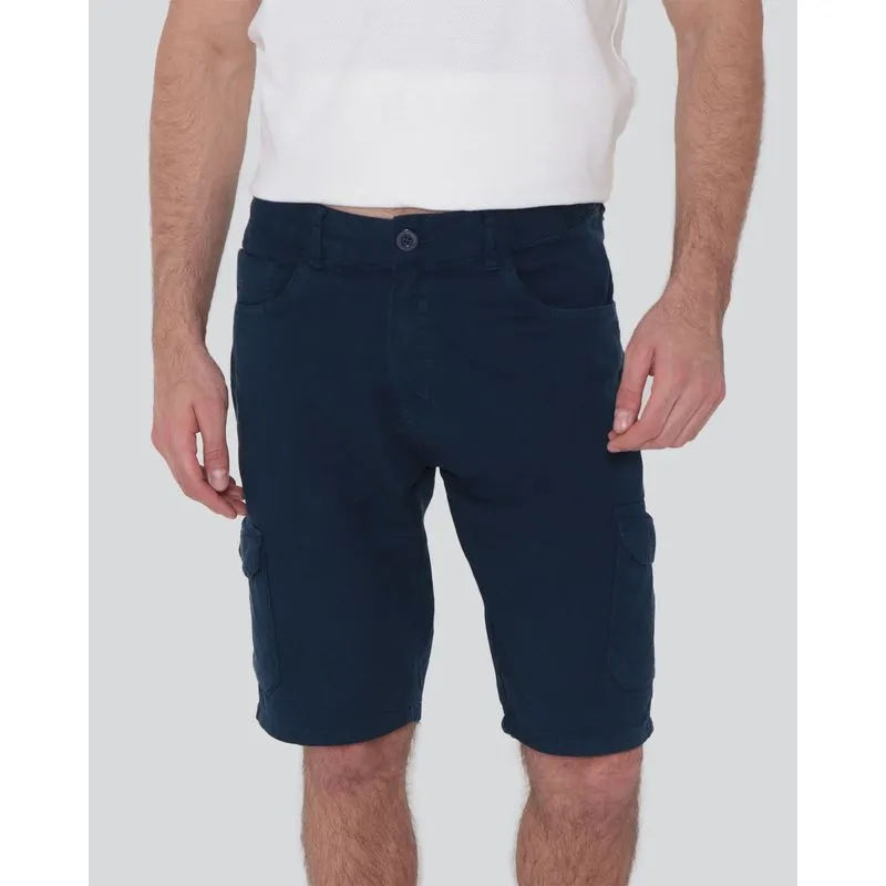 Bermuda Masculina Sarja Bolso Cargo Marinho 42