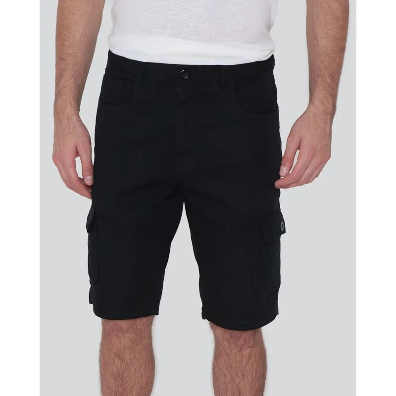 Bermuda Masculina Sarja Bolso Cargo Preta 42