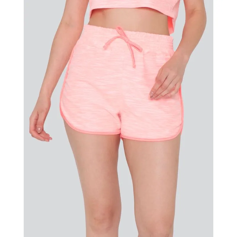 Short Moletinho Feminino Boxer Rajado Viés Rosa Claro G