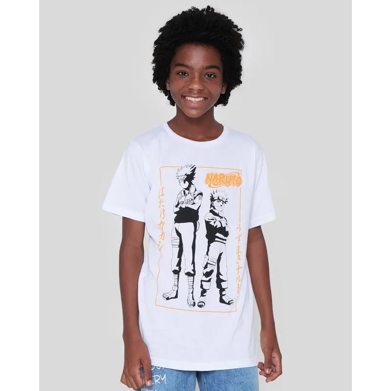 Camiseta Juvenil Estampa Naruto Branca 16