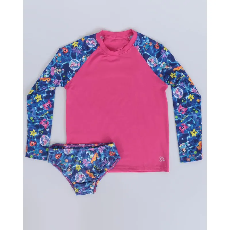 Blusa Infantil Calcinha Praia UV 50+ Rosa 4