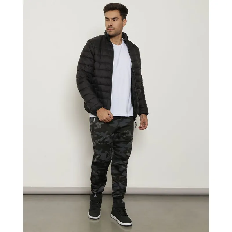 Calça Masculina Helanca Jogger Camuflada Preta P