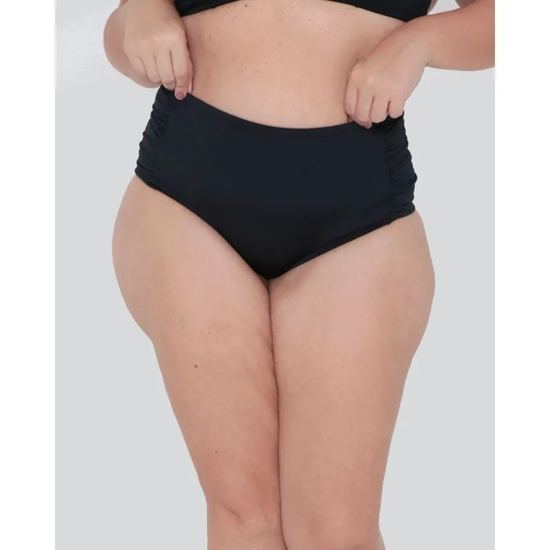 Biquíni Calcinha Plus Size Drapeada Preta 52