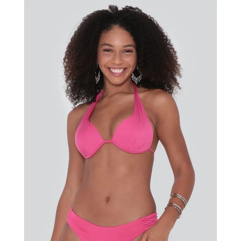 Biquíni Top Avulso Com Bojo Liso Rosa Médio GG