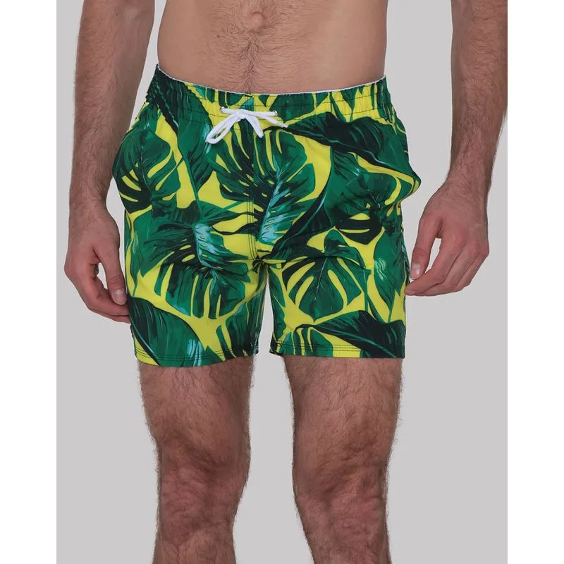 Bermuda Masculina Estampa Folhagem Verde GG