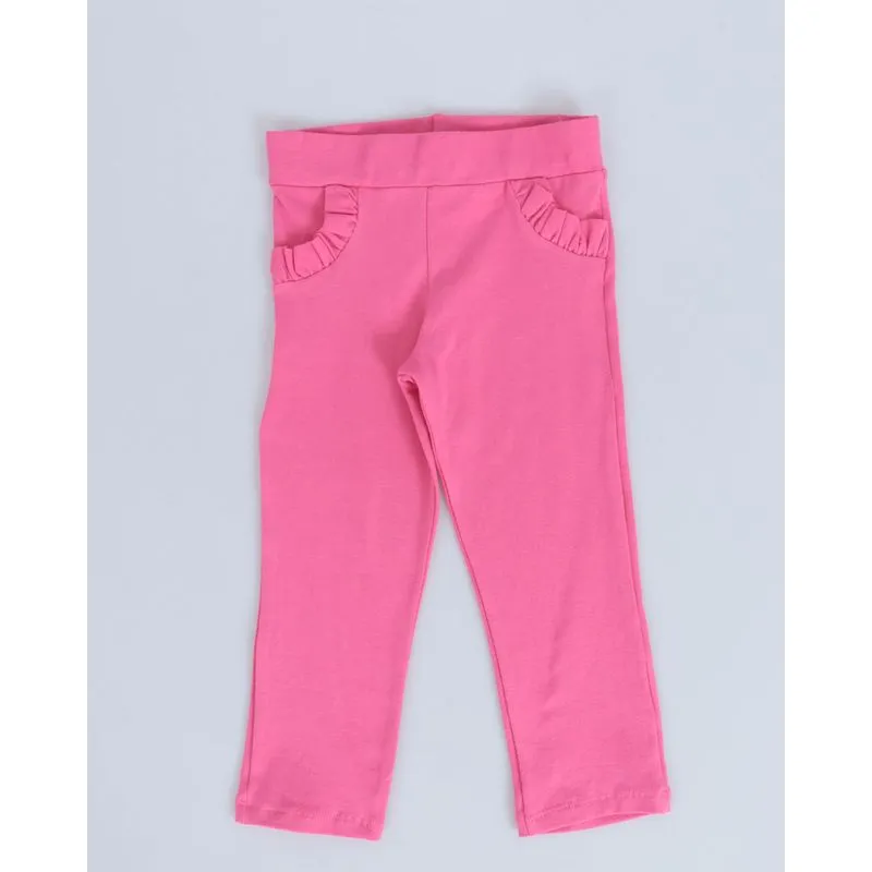 Calça Bebê Babado Rosa 2