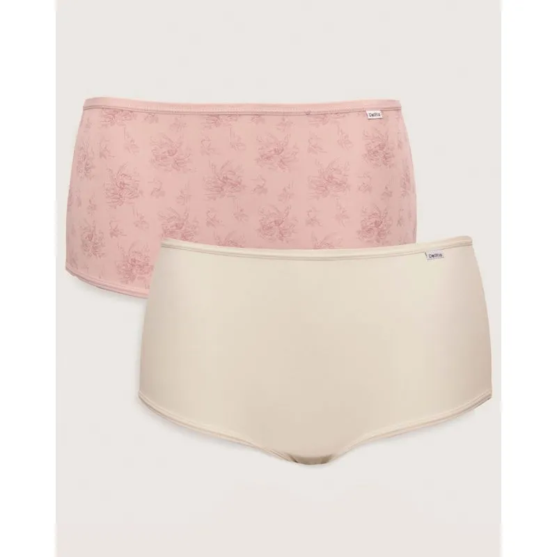 Kit 2 Calcinhas Feminina Cintura Alta DelRio Branca E Rosa XG