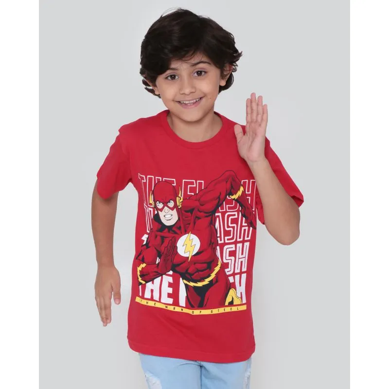 Camiseta Infantil Flash Liga da Justiça Vermelha 4