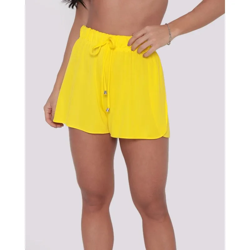 Short Saída De Praia Feminino Básico Amarelo G