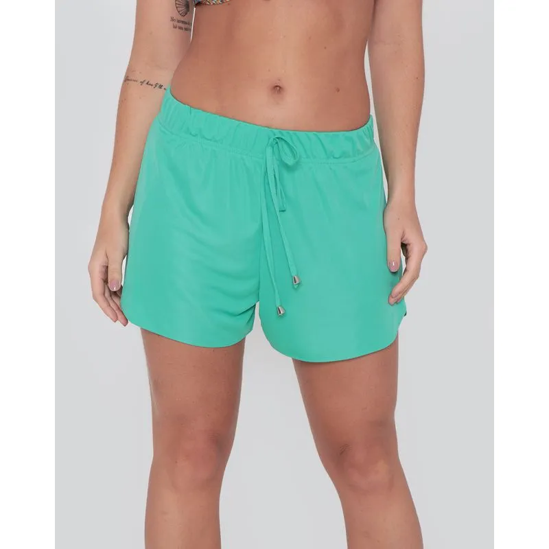 Short Saída De Praia Feminino Básico Verde GG
