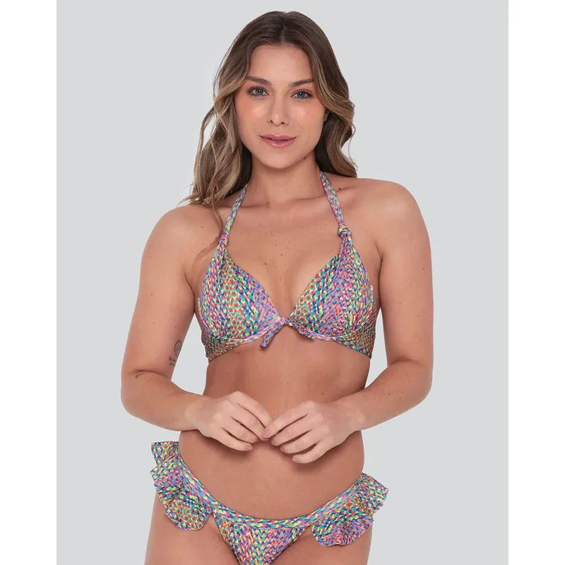 Biquíni Top Feminino Bojo Nozinho Multicolor Rosa M