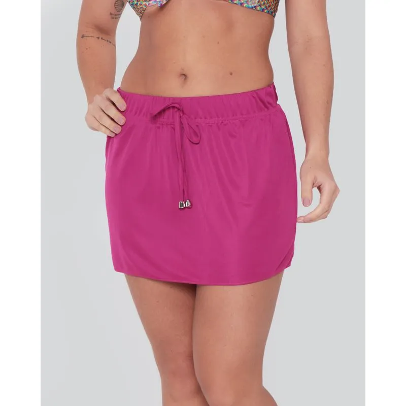 Saia Saída De Praia Feminina Básica Rosa Escuro P